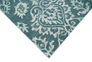 Hand Tufted Traditional Teal and Ivory Wool Area Rug