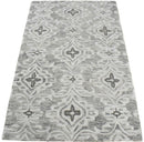 Ivory And Gray Modern Style Hand Tufted Wool Area rug