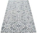 Traditional Ivory And Gray Hand Tufted Wool Area Rug