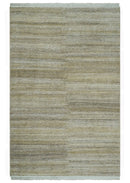 5x8 Beige, Gray and Silver Stripes Design Dari Pet yarn Rug