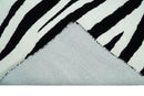 Modern Zebra Hand Tufted Black and White Wool Area Rug