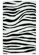 Modern Zebra Hand Tufted Black and White Wool Area Rug