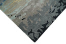 5x8 Blue and Gray Modern Abstract Hand Tufted Wool and Art Silk Area Rug
