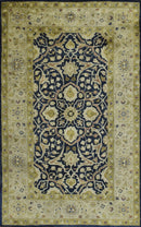 Traditional Black and Olive Hand Tufted 5x8 Wool Area Rug