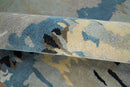 Blue and Silver Modern Abstract Hand Tufted Wool and Art Silk 5x8 Area Rug