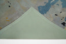 Blue and Silver Modern Abstract Hand Tufted Wool and Art Silk 5x8 Area Rug