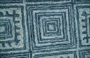 5x8 Blue and Silver Geometrical Pattern Hand Tufted Farmhouse Wool Area Rug