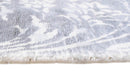 Modern Floral Silver And Ivory Hand Loom Viscose 5x8 Area Rug