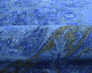 Hand Tufted Traditional Design Blue Overdyed Wool Area Rug