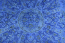 Hand Tufted Traditional Design Blue Overdyed Wool Area Rug