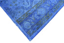 Hand Tufted Traditional Design Blue Overdyed Wool Area Rug