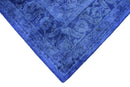 Overdyed Blue Traditional Persian Design Hand Tufted Wool Area Rug
