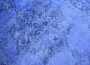 Overdyed Blue Traditional Persian Design Hand Tufted Wool Area Rug