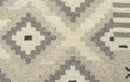 Dhurrie Beige Modern Tribal Pattern Wool Area Rug