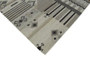 Dhurrie Beige Modern Tribal Pattern Wool Area Rug