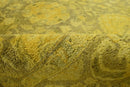 Traditional Floral Design Gold Hand Tufted Overdyed Wool Area Rug