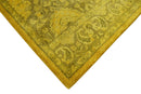Traditional Floral Design Gold Hand Tufted Overdyed Wool Area Rug