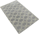 Modern Geometrical Gray and Beige Hand Tufted 5x8 Wool Area Rug