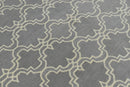 Modern Geometrical Gray and Beige Hand Tufted 5x8 Wool Area Rug