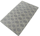 Modern Geometrical Gray and Beige Hand Tufted 5x8 Wool Area Rug