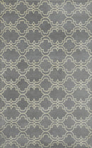 Modern Geometrical Gray and Beige Hand Tufted 5x8 Wool Area Rug