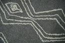 5x8 Gray and White Tribal Hand Tufted Textured Loop Area Rug