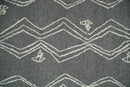 5x8 Gray and White Tribal Hand Tufted Textured Loop Area Rug