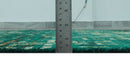 5x8 Green and Olive Hand Knotted Modern Abstract Contemporary Recycled Silk Rug