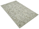 Hand Tufted Beige and Silver Wool Textured Loop 5x8 Area Rug