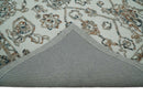Modern Ivory And Blue Hand Tufted 5x8 Wool Textured Loop Area Rug