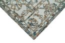 Modern Ivory And Blue Hand Tufted 5x8 Wool Textured Loop Area Rug