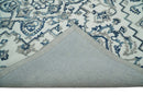 Hand Tufted Blue and Ivory Wool Textured Loop 5x8 Area Rug