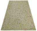5x8 Hand Tufted Beige Wool Textured Loop Area Rug
