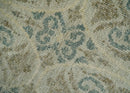 5x8 Hand Knotted Beige, Blue and Camel Modern Contemporary Bamboo Silk Area Rug
