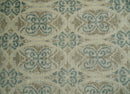 5x8 Hand Knotted Beige, Blue and Camel Modern Contemporary Bamboo Silk Area Rug