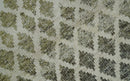 5x8 Hand Knotted Beige, Charcoal and Olive Modern Geometric Recycled Silk Area Rug