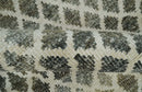 5x8 Hand Knotted Beige, Charcoal and Olive Modern Geometric Recycled Silk Area Rug