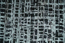 5x8 Hand Knotted Black and Silver Modern Abstract  Recycled Silk Area Rug