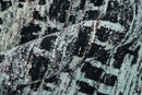 5x8 Hand Knotted Black and Silver Modern Abstract  Recycled Silk Area Rug