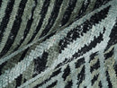 5x8 Hand Knotted Black, Ivory and Teal Modern Contemporary Recycled Silk Area Rug