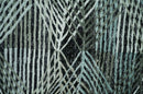 5x8 Hand Knotted Black, Ivory and Teal Modern Contemporary Recycled Silk Area Rug