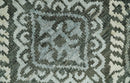 5x8 Hand Knotted Charcoal, Blue and Ivory Contemporary Bamboo Silk Area Rug