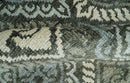 5x8 Hand Knotted Charcoal, Blue and Ivory Contemporary Bamboo Silk Area Rug