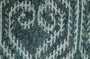 5x8 Hand Knotted Teal and Ivory Modern Contemporary Recycled Silk Area Rug