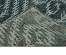 5x8 Hand Knotted Teal and Ivory Modern Contemporary Recycled Silk Area Rug