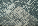 5x8 Hand Knotted Gray, Charcoal and Ivory Modern Abstract Contemporary Recycled art silk Area Rug