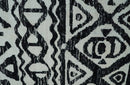 Hand Knotted Ivory and Black Modern Contemporary Recycled Silk Area Rug