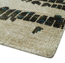 5x8 Hand Knotted Beige and Brown Modern Abstract  Recycled Silk Area Rug