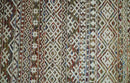 5x8 Hand Knotted Ivory, Olive and Rust Modern Contemporary Recycled Silk Area Rug