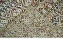 5x8 Hand Knotted Ivory, Olive and Rust Modern Contemporary Recycled Silk Area Rug